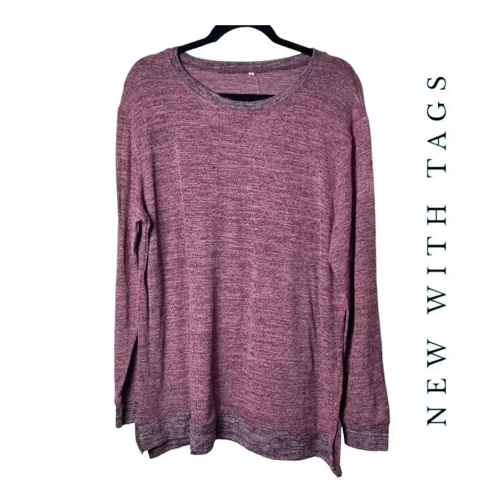 1311. NO BRAND LONG SLEEVE TOP SIZE X-LARGE PURPLE/PINK IN COLOR LIGHTWEIGHT